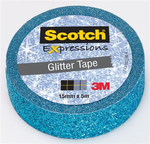 Ruban pailleté 3M Scotch Expressions Bleu 5 m
