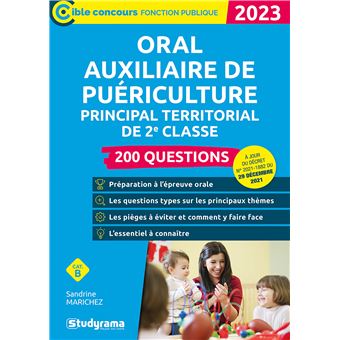 Oral auxiliaire de puériculture principal territorial de 2e classe – 200 questions (Catégorie B – Édition 2023)
