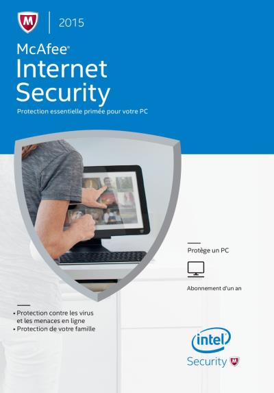 McAfee Internet Security 2015 licence pour 1 poste PC