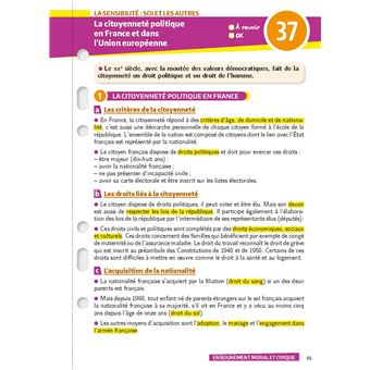 Mon Année Brevet - Les fiches Histoire Géo EMC 3e