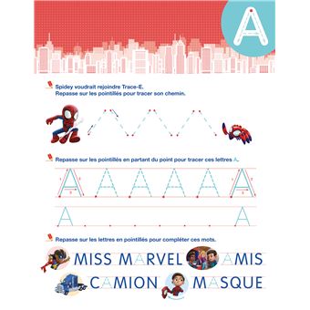 Disney - Spidey et ses amis extraordinaires - Mon cahier effaçable - J'écris les lettres majuscules