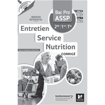 Entretien service nutrition bac pro assp 2de 1e tle