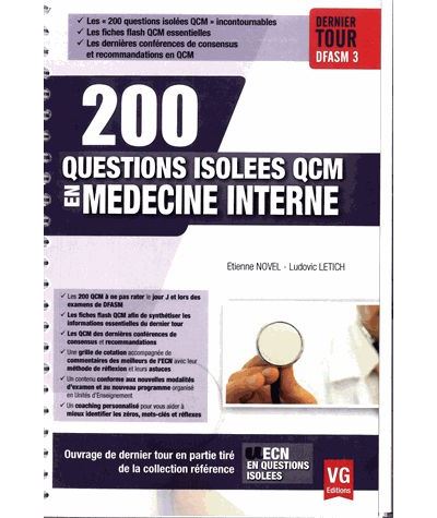 200 questions isolées QCM en médecine interne