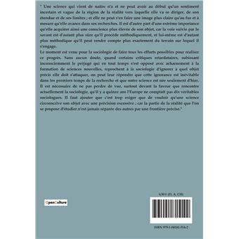 La Sociologie et son domaine scientifique