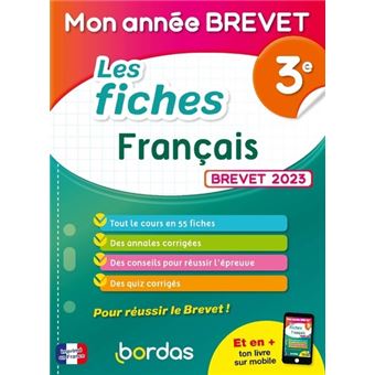 Mon Année Brevet - Les fiches Français 3e
