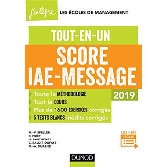 Score Iae Message 2019 Tout En Un Tout En Un 2019 Broche Marie Virginie Speller Benoit Priet Helene Bautheney Achat Livre Fnac