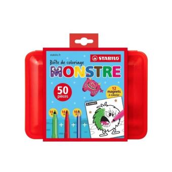 Boîte de coloriage Monstre Stabilo 50 pièces