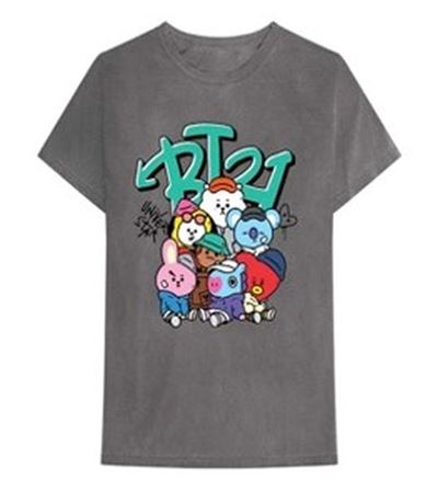 T-Shirt BTS Street Mood Group Gris Souris Unisex