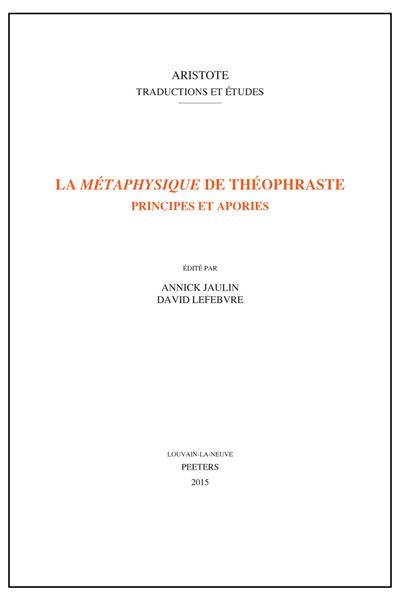 La métaphysique de Théophraste