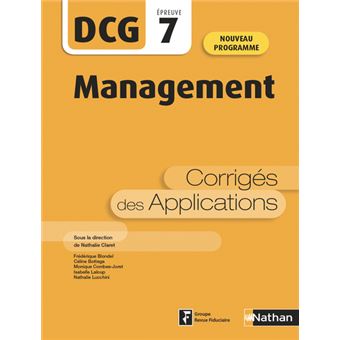 Management - DCG - Épreuve 7 - Corrigés des applications 2020
