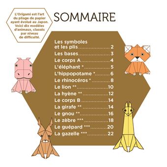 Origami animaux de la savane