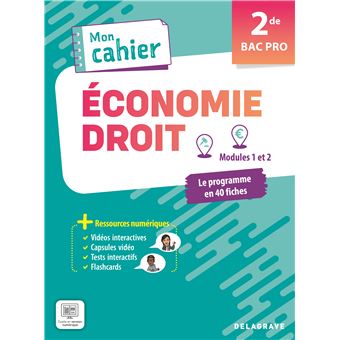 Mon cahier d'Économie-Droit 2de Bac Pro (2024) - Pochette élève