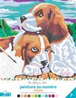 Peinture au numéro - chiots - cahier avec palette et pinceau