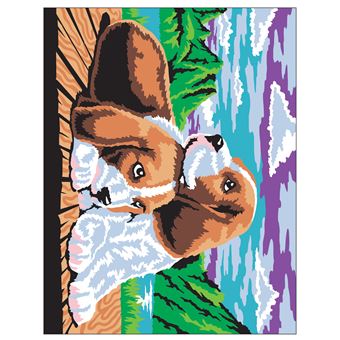 Peinture au numéro - chiots - cahier avec palette et pinceau