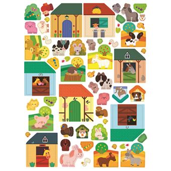 Autocollants animaux de la ferme - avec 6 décors