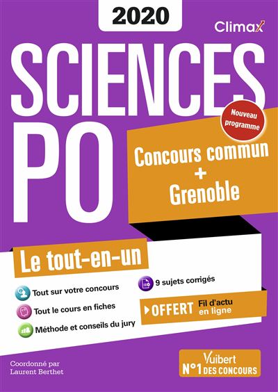 2020 Sciences po concours commun + Grenoble