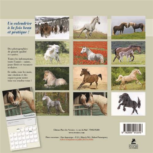 Les chevaux - Calendriers 2017