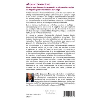 Afromarché électoral. Heuristique des ambivalences des pratiques électorales en République Démocratique du Congo