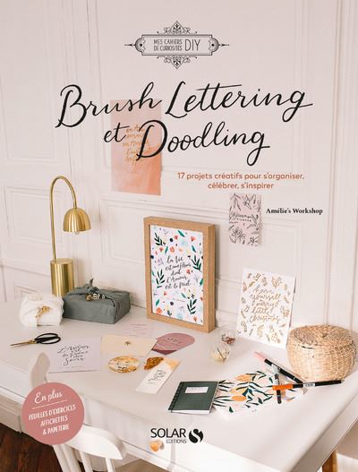 Brush Lettering et Doodling - 17 projets créatifs pour s'organiser, célébrer, s'inspirer - Amélie Soutsamrane - broché