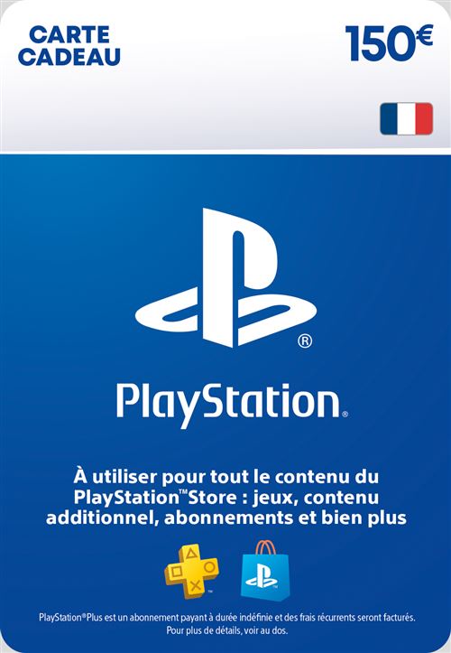 Code de téléchargement Sony Playstation Store pour Porte-Monnaie virtuel 150 €