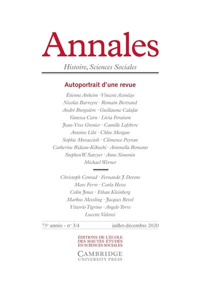 Annales, n° 3-4/2020 - Autoportrait d'une revue -  Collectif - broché