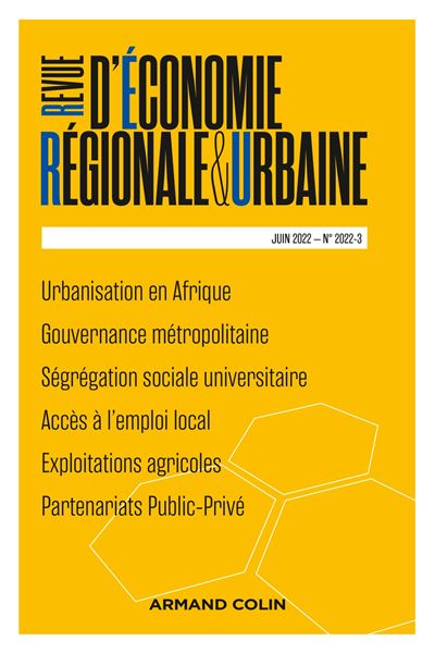 Revue d'économie régionale et urbaine Nº3/2022 -  Collectif - broché