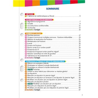 Mon Année Brevet - Les fiches Maths 3e