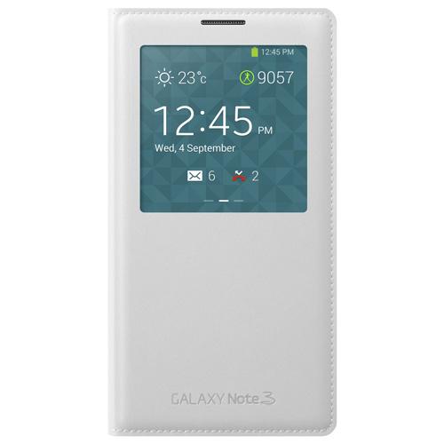 Etui Rabat à Zone Transparente Samsung pour Galaxy Note 3 (N9005), Blanc
