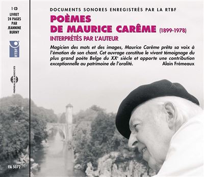 Poemes de maurice careme 78 enregistrements historiques de l auteur sur cd audio