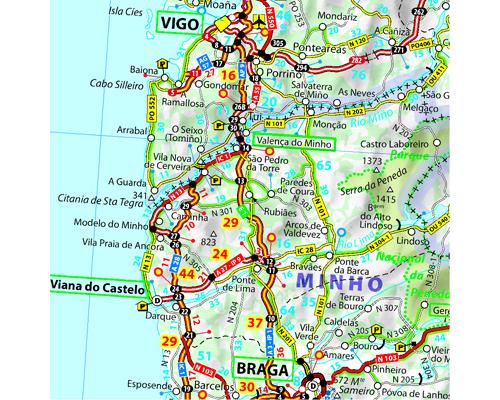 carte routière espagne portugal