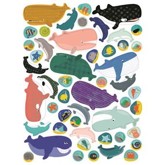Autocollants  animaux de la mer avec 6 décors