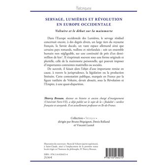 Servage, Lumières et Révolution en Europe occidentale