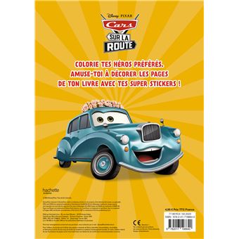 CARS - Mes coloriages avec stickers - Cars sur la route - Disney Pixar