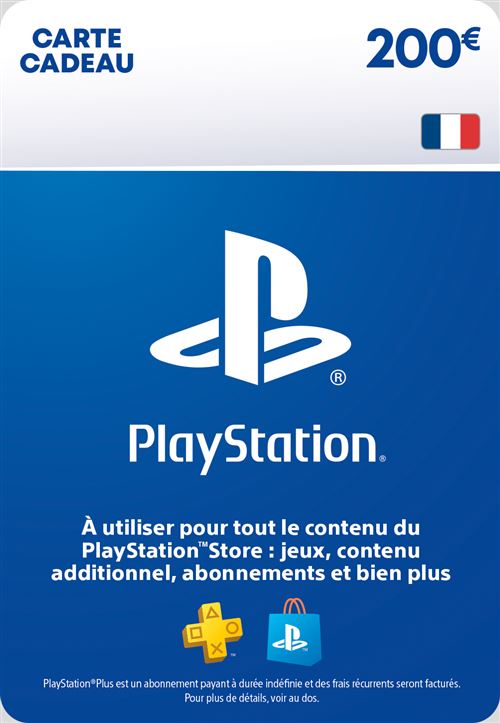 Code de téléchargement Sony Playstation Store pour Porte-Monnaie virtuel 200 €