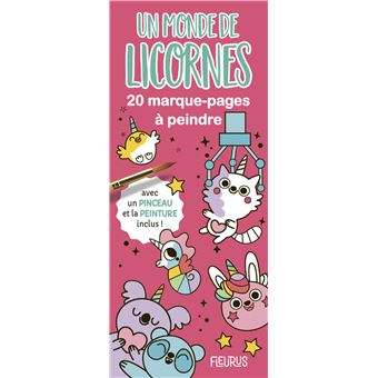 Marque-pages à peindre   Un monde de licornes