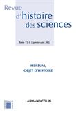 Revue d'histoire des sciences 1/2022