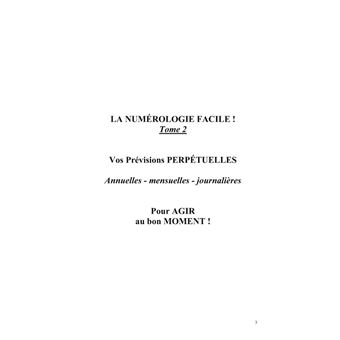 La numérologie facile ! Tome 2