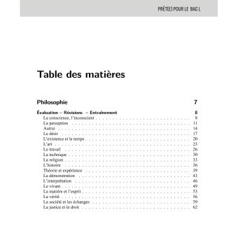 Prêt(e) pour le bac L toutes les matières