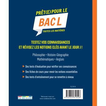 Prêt(e) pour le bac L toutes les matières