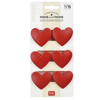 Set de 6 clips Legami Cœur