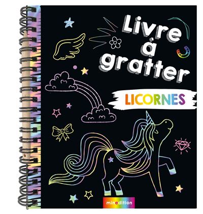 Mini livre a gratter licornes