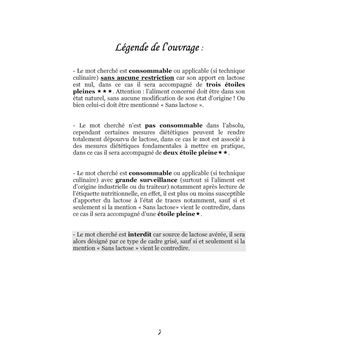 Dictionnaire alimentaire du régime sans lactose