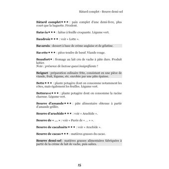 Dictionnaire alimentaire du régime sans lactose