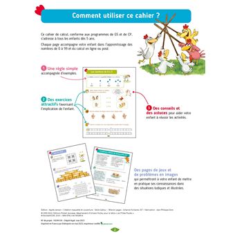 Cocorico je sais lire... et compter ! Cahier de calcul avec les P'tites Poules GS CP