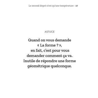 Petit Livre le second degré n'est qu'une température