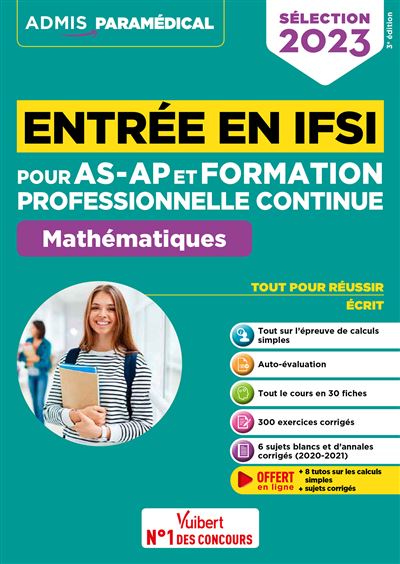 Entrée en IFSI pour AS-AP et formation professionnelle continue - Mathématique