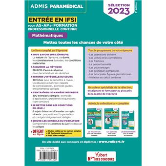 Entrée en IFSI Pour les AS-AP et formation professionnelle continue (FPC) - Mathématiques - 8 tutos offerts