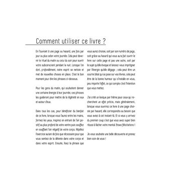 Livre de phrases positives et fétiches