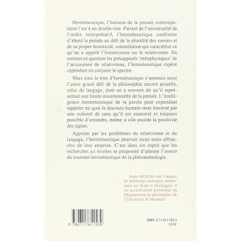 L'horizon herméneutique de la pensée contemporaine