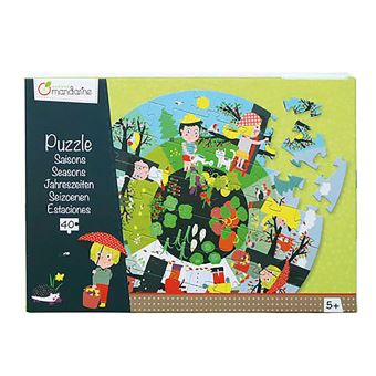 Puzzle grande taille 40 pièces Les saisons Avenue Mandarine